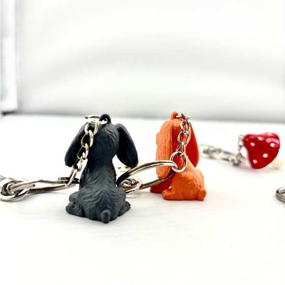 Whimsical Novelty Keychain Bundle - Lot of 5 (Dogs, Smiley, Glasses) - Picture 6 of 7